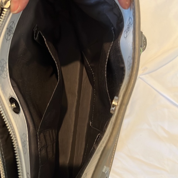 Cielo E Mare white with gray handle and flower pattern handbag - Picture 7 of 9